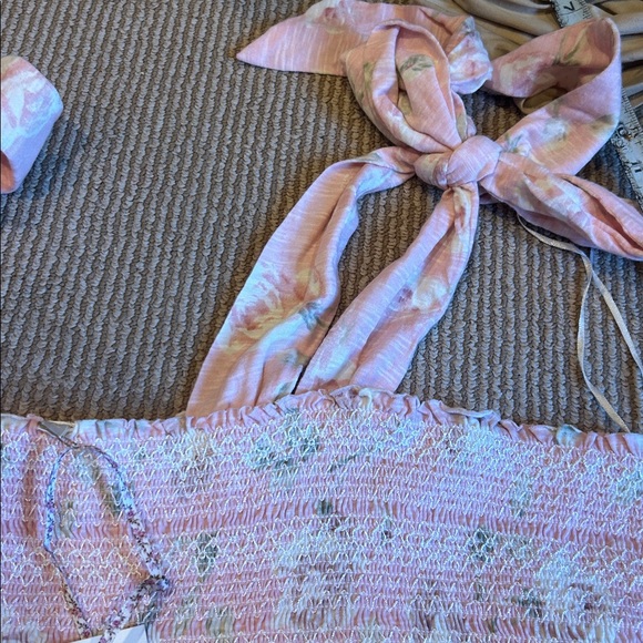 NWT LOVESHACK FANCY norna Pink Floral smocked Dress in ballet pink size XL - Picture 9 of 12